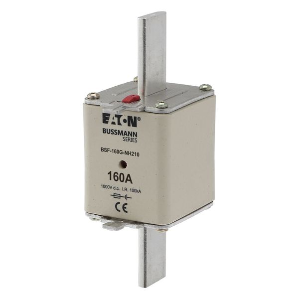 Fuse-link, high speed, 160 A, DC 1000 V, NH2, 54 x 61 x 150 mm, gBat, IEC, blade connection image 9