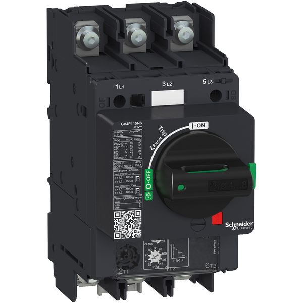 Motor circuit breaker, TeSys GV4, 3P, 2A, Icu 50kA, thermal magnetic, lugs terminals image 3