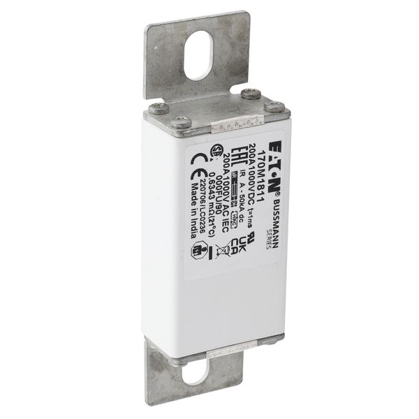 Fuse-link, high speed, 200 A, DC 1000 V, size 000, 24 x 36 x 115 mm, aR, IEC image 21