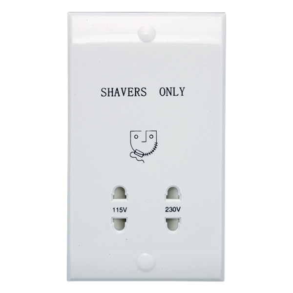 Dual Voltage Shaver Socket White image 2