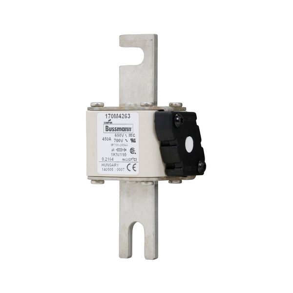 Fuse-link, high speed, 450 A, AC 690 V, DIN 1, 53 x 69 x 138 mm, aR, DIN, IEC, single indicator image 7