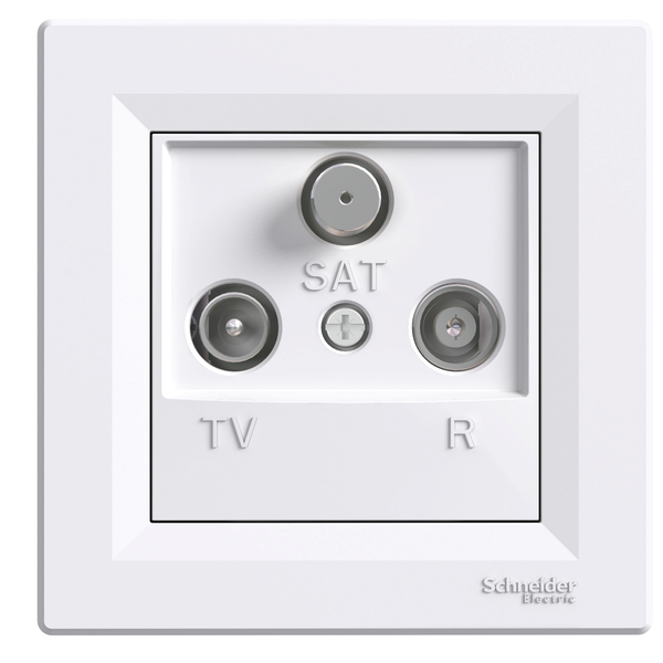 Asfora, TV-R-SAT intermediate socket, 4dB, white image 3
