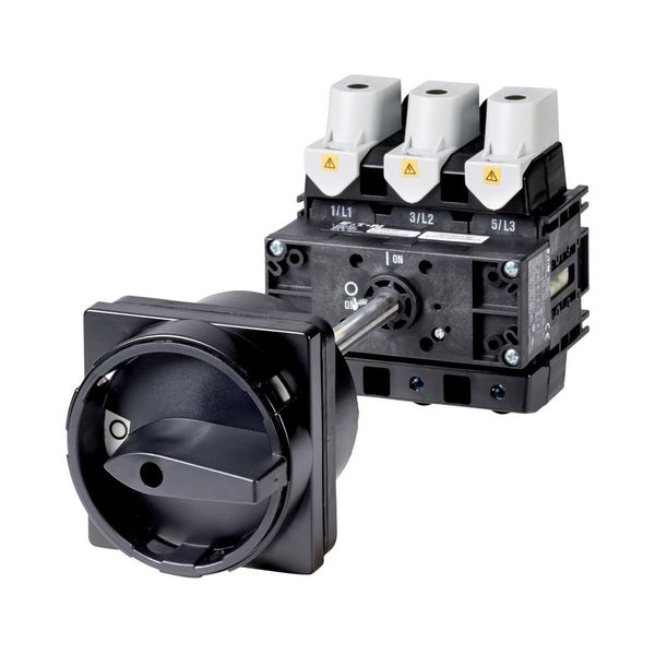 Main switch, P5, 125 A, rear mounting, 3 pole + N, STOP function, With black rotary handle and locking ring, Lockable in the 0 (Off) position image 3