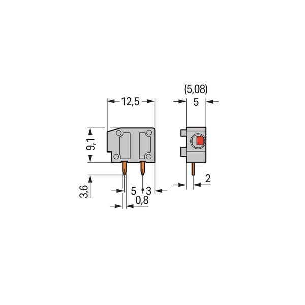 Stackable PCB terminal block 2.5 mm² Pin spacing 5/5.08 mm red image 2