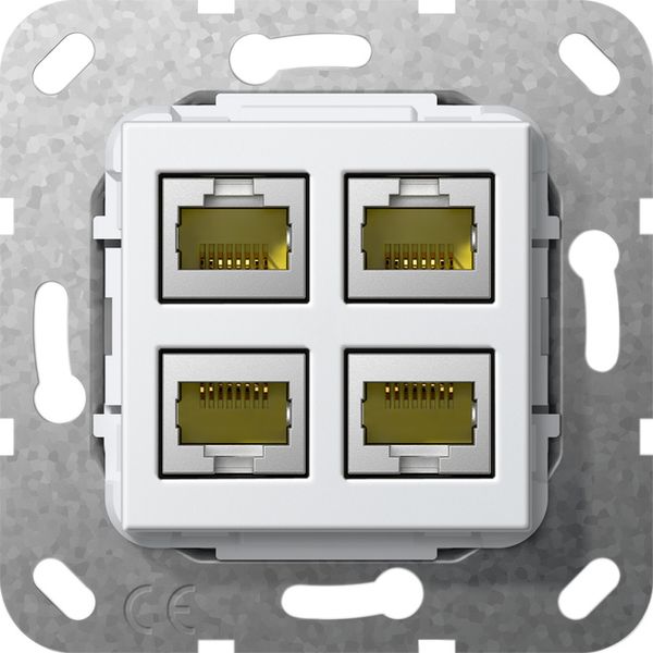 MJ RJ45 cat.6A 10 Gbit 4-g G-Ch Insert p.white image 1