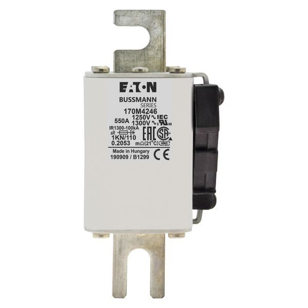 Fuse-link, high speed, 550 A, AC 1250 V, size 1, 53 x 69 x 138 mm, aR, DIN, IEC, single indicator image 18