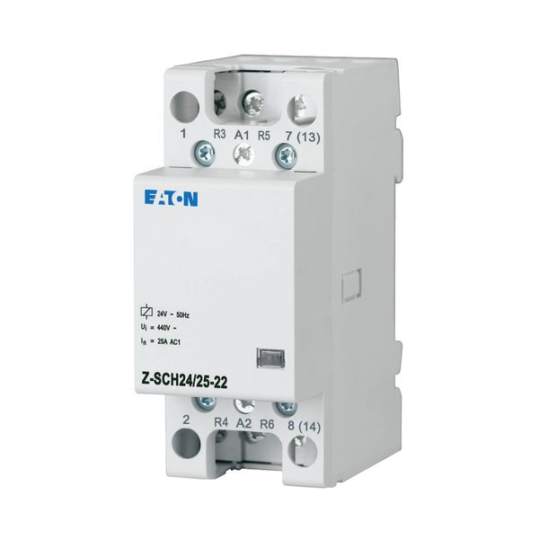 Installation contactor, 24VAC/50Hz, 2N/O+2N/C, 25A, 2HP image 2