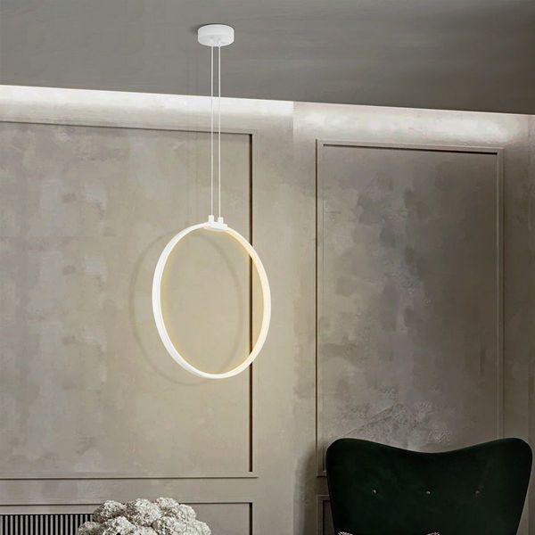 LED eclipse Ø 35 cm pendant lamp white image 2