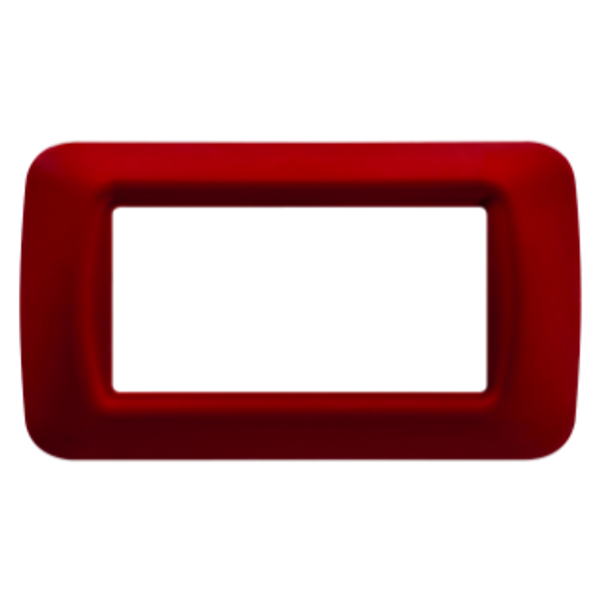 TOP SYSTEM PLATE - IN TECHNOPOLYMER GLOSS FINISHING - 4 GANG - CLASSIC BURGUNDY - SYSTEM image 1