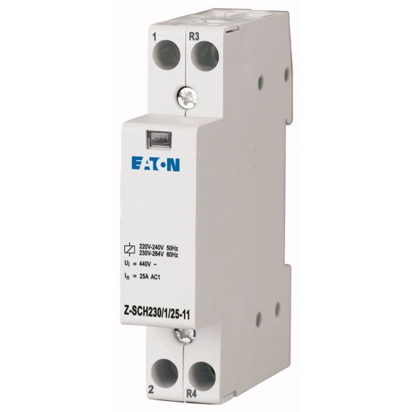 Installation contactor, 230VAC/50Hz, 1N/O+1N/C, 25A image 1