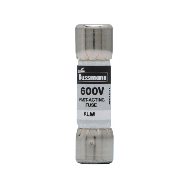 Eaton Bussmann series KLM fuse, 600 Vac, 600 Vdc, 30A, 100 kAIC at 600 Vac, 50 kAIC at 600 Vdc, Non Indicating, Fast acting, Ferrule end X ferrule end, Melamine tube, Nickel-plated bronze endcap image 2