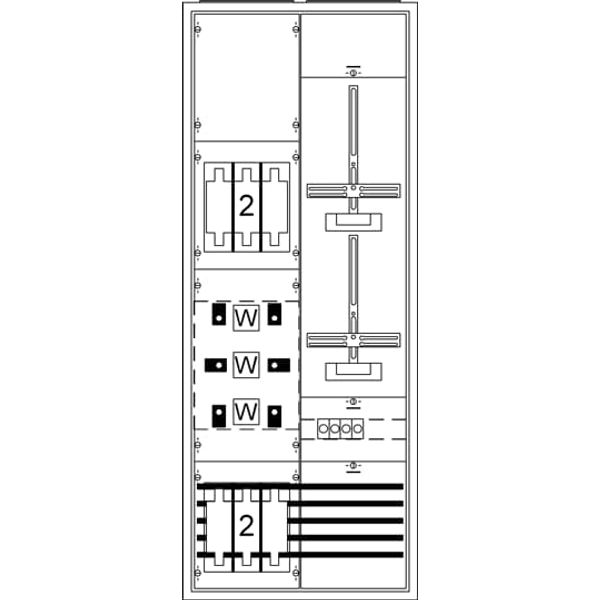 KS4205 Measurement and metering transformer cabinet, Field width: 2, Rows: 0, 1350 mm x 550 mm x 215 mm, Isolated (Class II), IP31 image 5