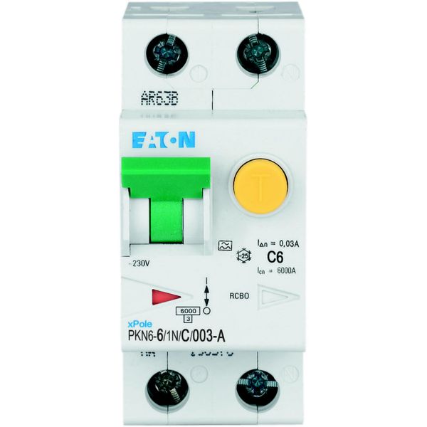 RCD/MCB combination, 6 A, 30 mA, MCB trip characteristic: C, 1p+N, RCD trip characteristic: A image 20