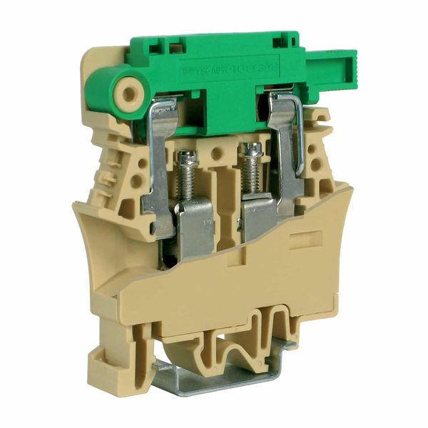 Screw terminal block 10mm2 portafusibile, 1-level, wtih lamp predisposition, beige.color image 1