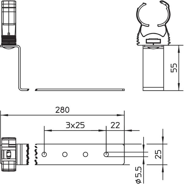 isCon H280 26 PA Roof conductor holder for tiled roofs 280mm image 2