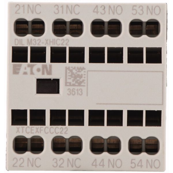 Auxiliary contact module, 4 pole, Ith= 16 A, 2 N/O, 2 NC, Front fixing, Spring-loaded terminals, DILM7-10 - DILM38-10 image 2