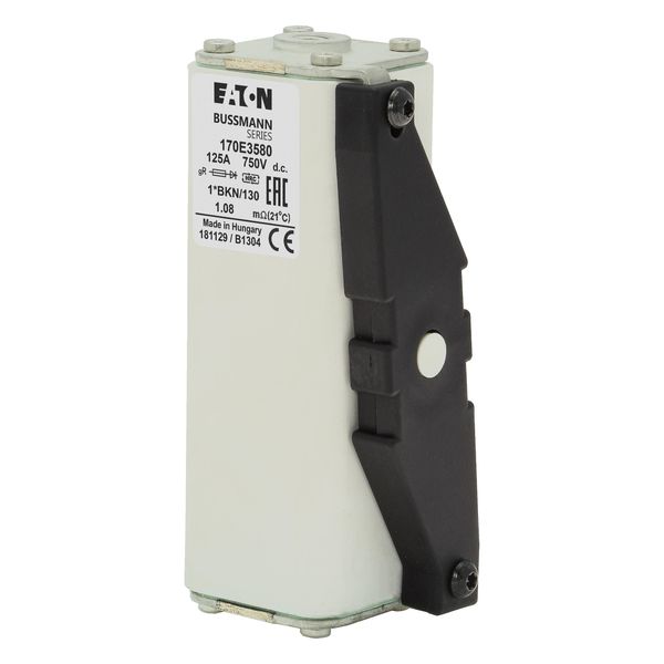 Fuse-link, high speed, 125 A, DC 750 V, compact size 1, gR, IEC, with indicator image 3