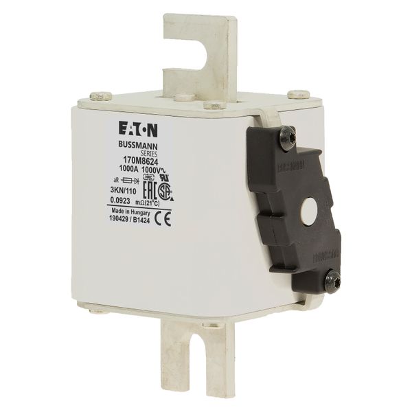 Fuse-link, high speed, 1000 A, AC 1000 V, DIN 3, 74 x 92 x 138 mm, aR, DIN, IEC, single indicator image 8