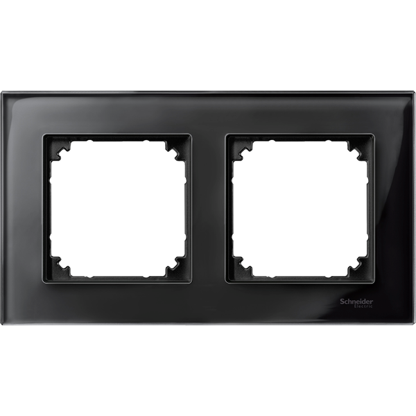 Real glass frame, 2-gang, Onyx black, M-Elegance image 4