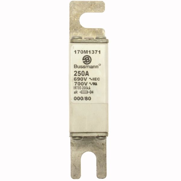 Fuse-link, high speed, 250 A, AC 690 V, DIN 000, 21 x 40 x 100 mm, aR, DIN, IEC, single indicator image 2