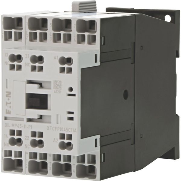 Contactor, 4 pole, DC operation, AC-1: 45 A, 1 N/O, 1 NC, RDC 24: 24 - 27 V DC, Push in terminals image 1