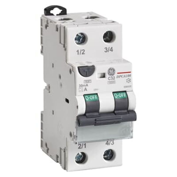 DPC100 A B10/030 NO Residual Current Circuit Breaker with Overcurrent Protection 2P A type 30 mA image 1