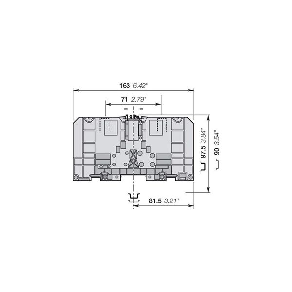 M120/35, TERMINAL BLOCK, FEED THROUGH, 35X69X70MM image 1