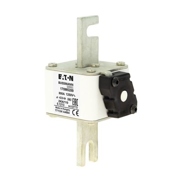 Fuse-link, high speed, 800 A, AC 1250 V, size 2, 61 x 77 x 138 mm, aR, IEC, single indicator image 7