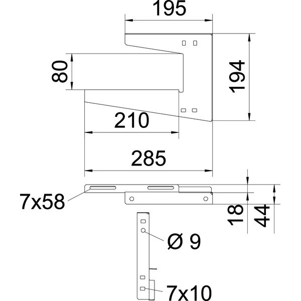 WDB L 200 FS Wall and ceiling bracket lightweight version B200mm image 2