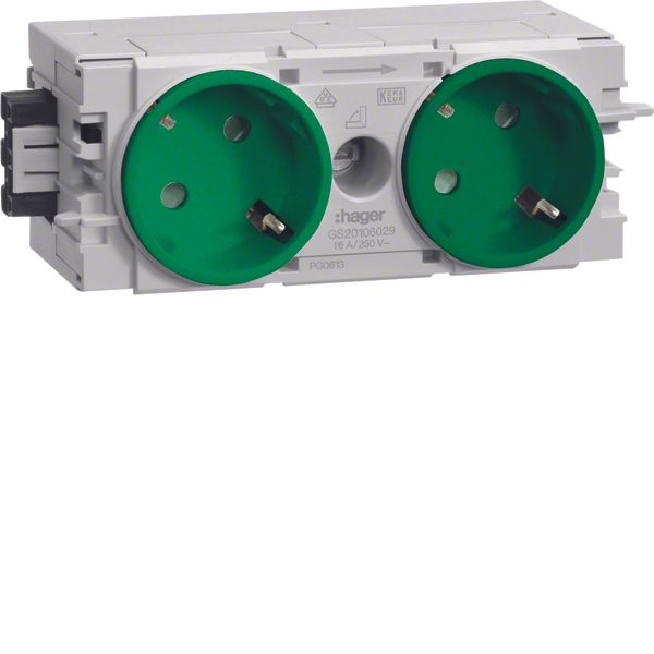 Socket-outlet 2-g. Wago C-Profile green image 1