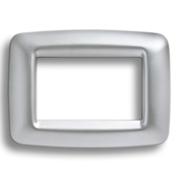 PLAYBUS YOUNG PLATE - IN METALLISEE TECHNOPOLYMER - SATIN FINISHING - 2 GANG - SOFT CHROME - PLAYBUS image 1