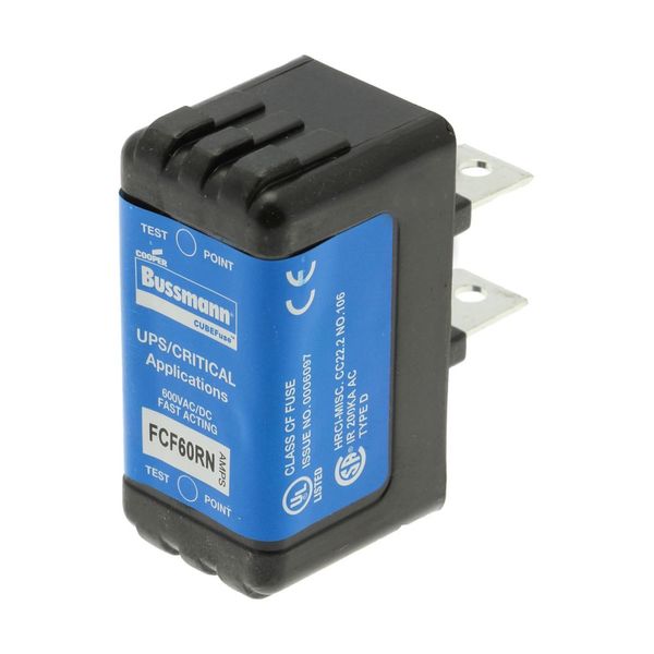 Fuse-link, low voltage, 60 A, AC 600 V, DC 600 V, 26 x 29 x 55 mm, CF, J, 1P, UL, CSA, fast-acting, non-indicating image 3