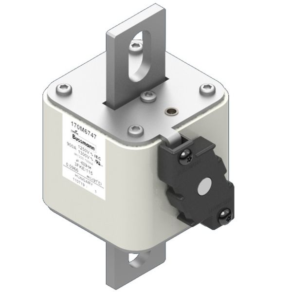 Fuse-link, high speed, 900 A, AC 1250 V, size 3, 76 x 92 x 159 mm, aR, IEC, UL, single indicator image 2