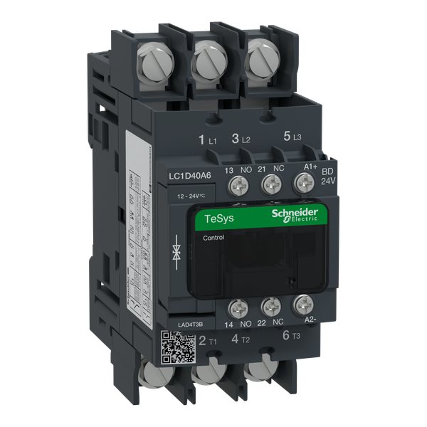 TeSys Deca contactor , 3P(3 NO) , AC-3/AC-3e , = 440V, 40 A , 24V DC standard coil image 5