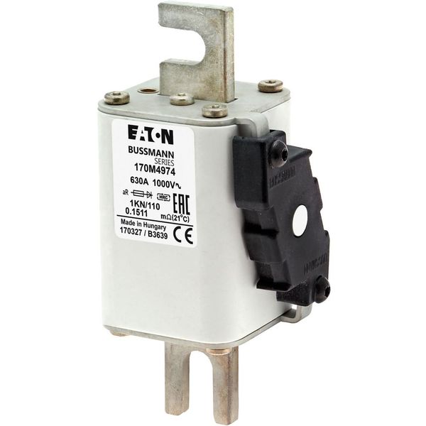 Fuse-link, high speed, 630 A, AC 1000 V, DIN 1, 51 x 69 x 138 mm, aR, DIN, IEC, type K indicator image 8