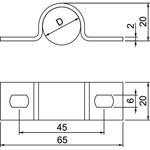 823 20 FT Fastening clip two lobe 20mm image 2