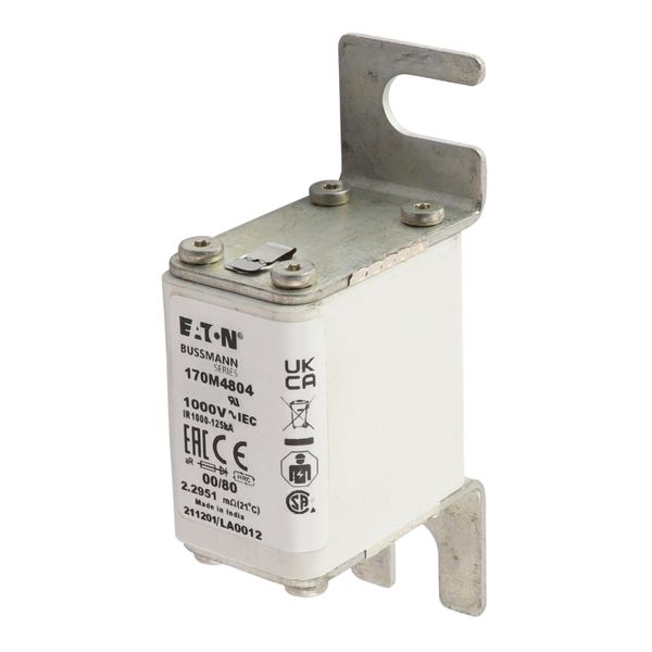 Fuse-link, high speed, 32 A, AC 1000 V, size 00, 30 x 47 x 98 mm, aR, DIN, IEC, single indicator image 8