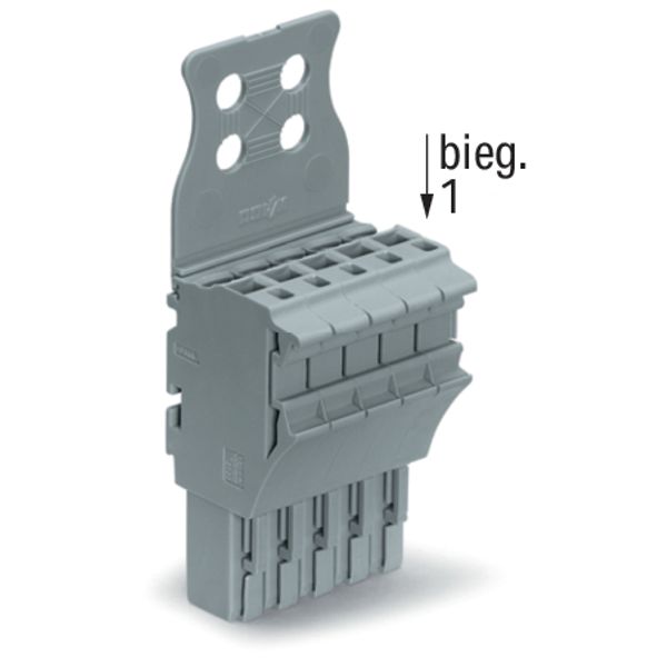 1-conductor female connector Push-in CAGE CLAMP® 4 mm² gray image 3