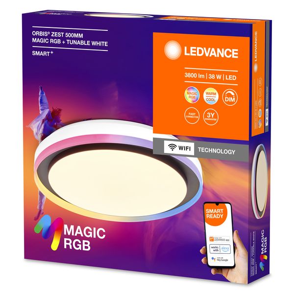 Smart+ Orbis Ceiling ZEST MAGIC RGB 500mm Black image 7