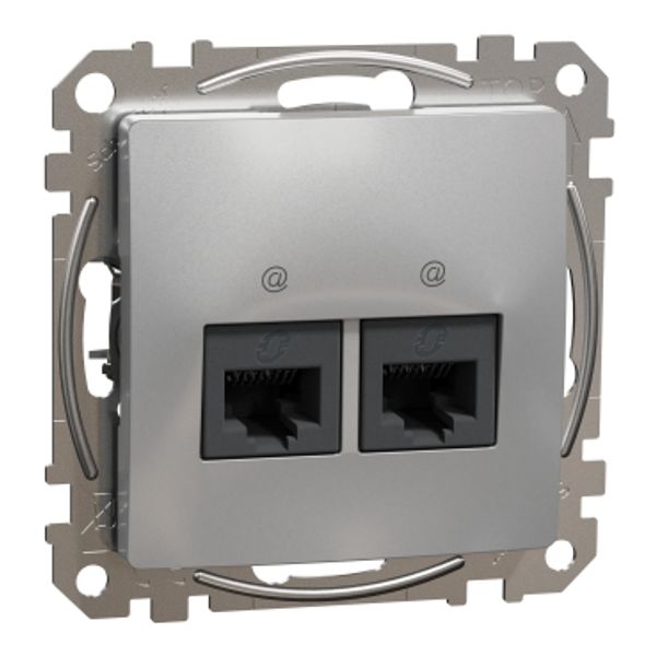 Double DATA Outlet CAT 6 UTP, Sedna Design & Elements, RJ45, Aluminium image 3