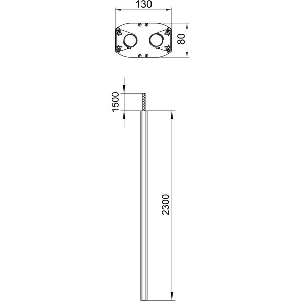 ISSDM45FRW Service pole floor/ceiling 2300x80x130 image 2