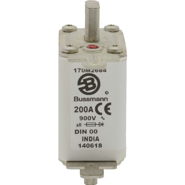 Fuse-link, high speed, 200 A, AC 900 V, DIN 00, aR, DIN, IEC, single indicator image 2