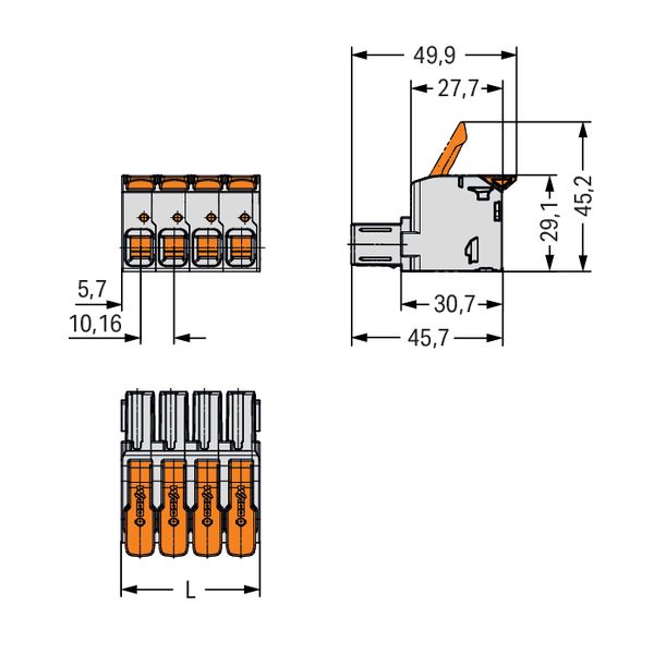 1-conductor female connector lever Push-in CAGE CLAMP® light gray image 6