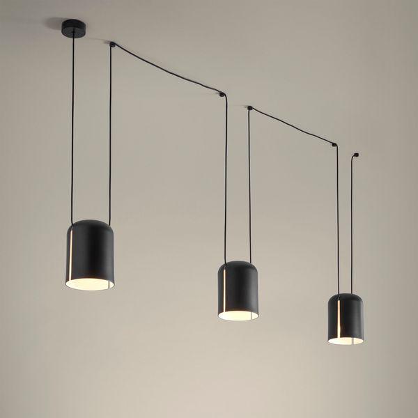 Pendant Attic Triple Rectangular Shape E27 23W Black image 1