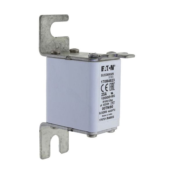 Fuse-link, high speed, 25 A, AC 1000 V, size 00, 30 x 47 x 98 mm, aR, DIN, IEC, single indicator image 10