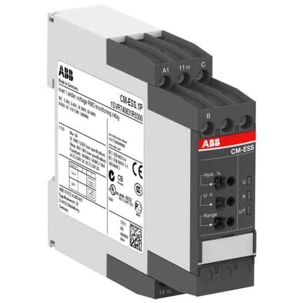 CM-ESS.1P Voltage monitoring relay 1c/o, B-C=3-600VRMS, 220-240VAC image 2