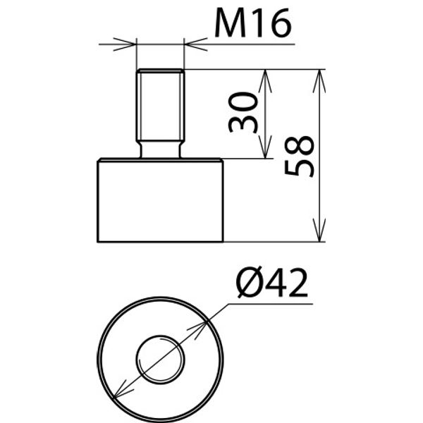 Welding-type connector, threaded bolt M16x30mm, St/galZn - KIT - image 2