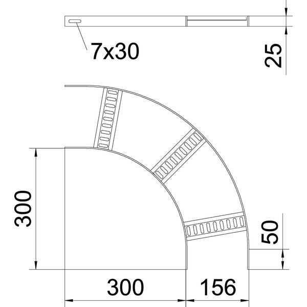 SLB 90 42 150ALU 90° bend with trapezoidal rung B156mm image 2