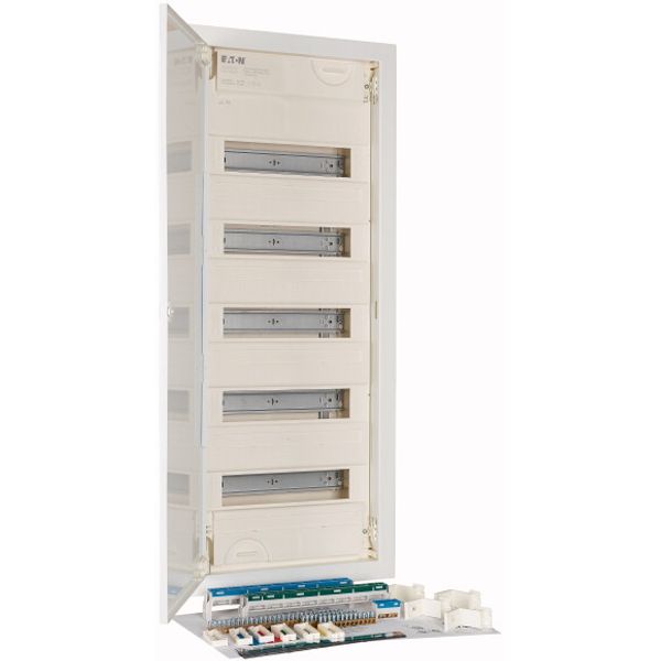 Compact distribution board-flush mounting, 5-rows, 60MU, super-flat sheet steel door image 3