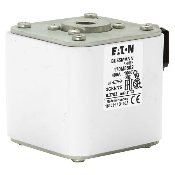 Fuse-link, high speed, 400 A, AC 1000 V, size 3, 74 x 92 x 91 mm, aR, IEC, UL, single indicator image 23